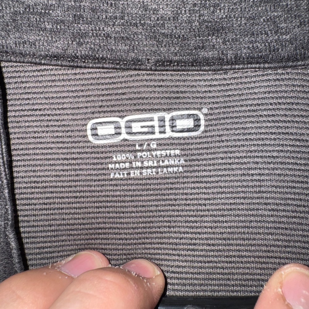 Mens Large OGIO Pullover Grey Excellent Volvo Financial Services 1/4 Zip Top - Picture 2 of 9